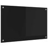 vidaXL Salpicadero de cocina Negro 80 x 50 cm vidrio templado