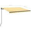 vidaXL Toldo manual retr&aacute;ctil con LED amarillo y blanco 3,5x2,5 m