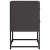 vidaXL Mesitas de noche 2 uds acero negra 36x39x60,5 cm