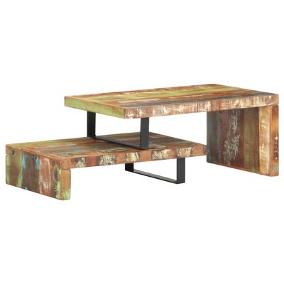 vidaXL Juego de 2 mesas de centro de madera maciza reciclada