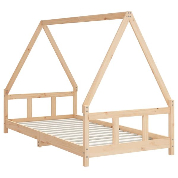 vidaXL Estructura de cama infantil madera maciza de pino 90x190 cm