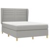 vidaXL Cama box spring con colch&oacute;n tela gris claro 140x200 cm