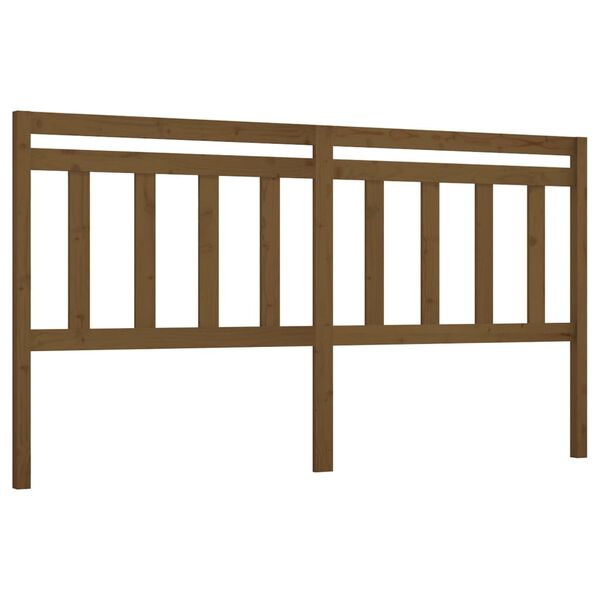 vidaXL Cabecero de cama madera maciza de pino marr&oacute;n miel 186x4x100 cm