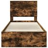 vidaXL Estructura de cama con cabecera Roble ahumado 90 x 190 cm