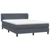 vidaXL Cama box spring con colch&oacute;n terciopelo gris oscuro 140x220 cm