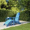 vidaXL Silla de jard&iacute;n Adirondack con reposapi&eacute;s HDPE azul agua
