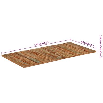 vidaXL Tablero de mesa rectangular 60x120 cm 15-16 mm madera maciza