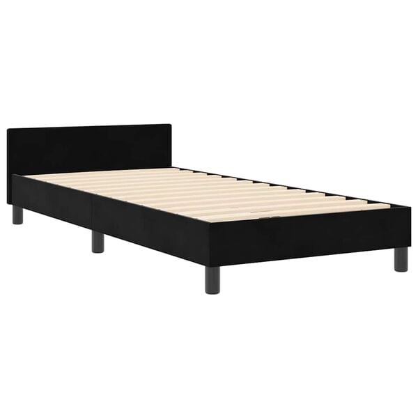 vidaXL Cama tipo Box Spring con cabecera Negro 90 x 190 cm Terciopelo
