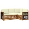 vidaXL Juegos de sof&aacute;s con coj&iacute;n 4 pcs Madera de Acacia S&oacute;lida