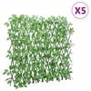 vidaXL Enrejado expansible hiedra artificial verde 5 uds 180x65 cm