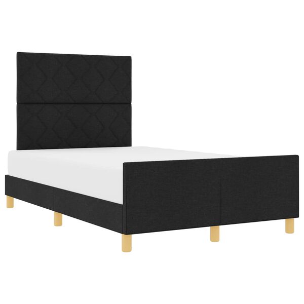 vidaXL Estructura de cama con cabecera Negro 120 x 190 cm tela