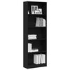 vidaXL Estante de libros Roble Negro 60 x 24 x 176 cm