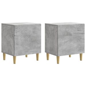 vidaXL Armario de Noche 2 pcs Gris Hormig&oacute;n 43 x 34,5 x 50 cm