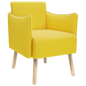 vidaXL Silla de acento Amarillo Claro Tela