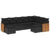 vidaXL Set de sof&aacute;s de jard&iacute;n 8 piezas y cojines rat&aacute;n sint&eacute;tico negro