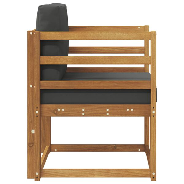 vidaXL Sof&aacute; de exterior Madera de Acacia S&oacute;lida y Poli&eacute;ster Natural