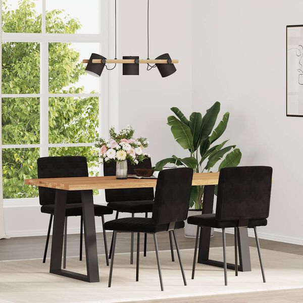 vidaXL Sillas de comedor 4 unidades terciopelo negro