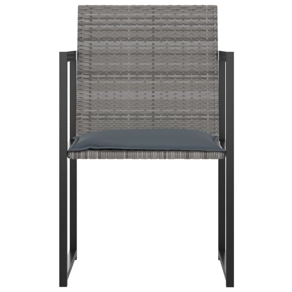 vidaXL Set de comedor de jardín 9 pzas y cojines ratán sintético gris