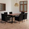 vidaXL Juego de comedor para jard&iacute;n de 7 piezas negro