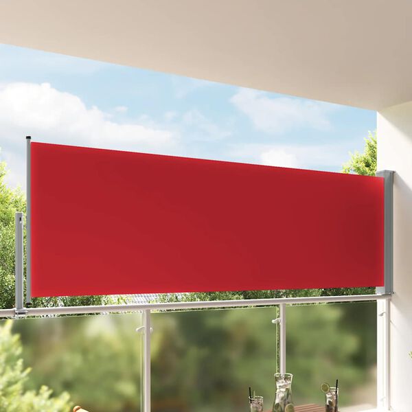 vidaXL Toldo lateral retr&aacute;ctil de jard&iacute;n rojo 120x300 cm