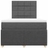 vidaXL Cama box spring con colch&oacute;n tela gris oscuro 120x190 cm