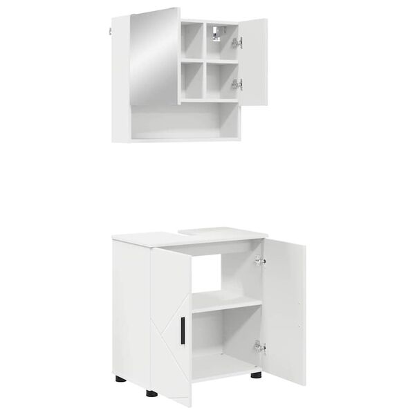 vidaXL Juego de muebles de baño 2 pcs Blanco Madera contrachapada