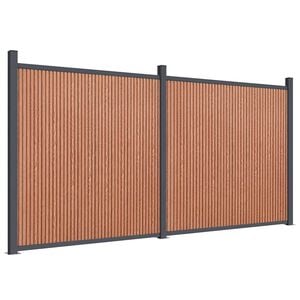 vidaXL Panel de valla WPC marr&oacute;n 353x186 cm