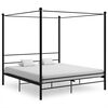 vidaXL Estructura de cama con dosel sin colchón metal negro 180x200 cm