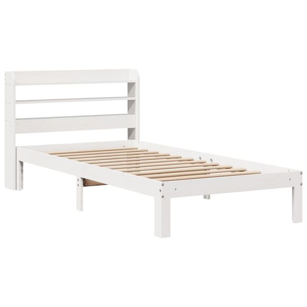 vidaXL Estructura de cama con cabecero sin colch&oacute;n blanco 100x200 cm