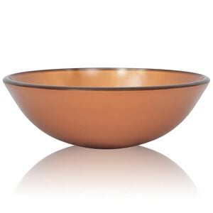 vidaXL Lavabo de vidrio templado 42 cm marr&oacute;n