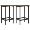 vidaXL Taburete de bar 2 uds. Roble Ahumado 40 x 32 x 74 cm