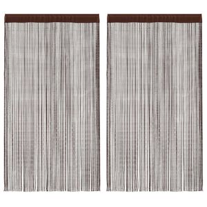 vidaXL Cortinas de flecos 2 piezas 100x250 cm marr&oacute;n