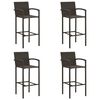 vidaXL Taburetes de cocina 4 unidades rat&aacute;n sint&eacute;tico marr&oacute;n