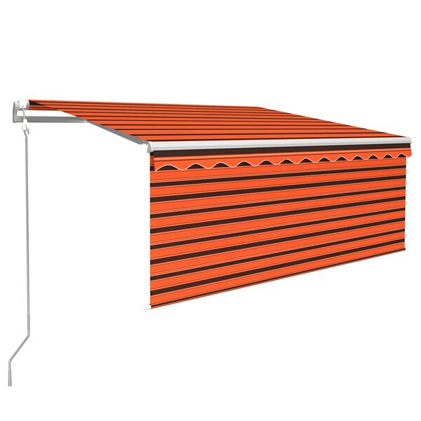 vidaXL Toldo retr&aacute;ctil autom&aacute;tico con persiana naranja/marr&oacute;n 3,5x2,5m
