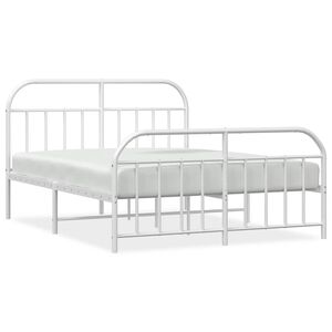vidaXL Estructura cama sin colch&oacute;n con estribo metal blanco 150x200 cm