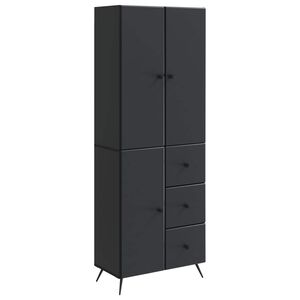 vidaXL Juego de armarios 2 uds. Negro Madera de ingenier&iacute;a