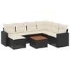 vidaXL Set de sof&aacute;s de jard&iacute;n 8 piezas y cojines rat&aacute;n sint&eacute;tico negro