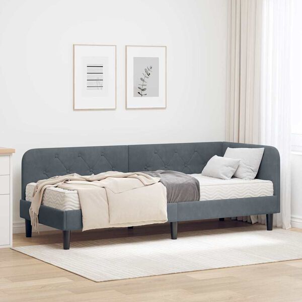 vidaXL Estructura de cama en esquina Gris oscuro 80 x 200 cm