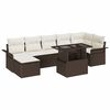 vidaXL Conjunto de sof&aacute; de jard&iacute;n 8 uds. Marr&oacute;n Polirat&aacute;n