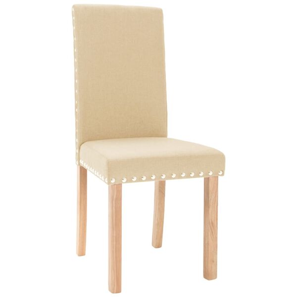 vidaXL Sillas de comedor 6 unidades tela color crema