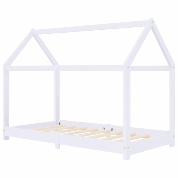 vidaXL Estructura de cama infantil madera maciza pino blanco 80x160 cm