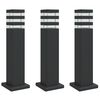 vidaXL L&aacute;mparas de suelo de exterior 3 unidades aluminio negro 50 cm