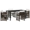 vidaXL Conjunto de Comedor de Jard&iacute;n 5 uds. Marr&oacute;n
