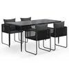 vidaXL Juego de comedor para jard&iacute;n 5 piezas negro