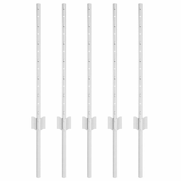 vidaXL Poste de Valla 5 pcs Plateado 60 cm Acero