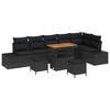 vidaXL Conjunto de sof&aacute;s de jard&iacute;n 9 uds. Negro rat&aacute;n sint&eacute;tico