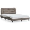 vidaXL Estructura de cama con LED sin colch&oacute;n Hvar tela gris taupe 120x200 cm
