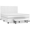 vidaXL Cama box spring con colch&oacute;n cuero sint&eacute;tico blanco 180x200 cm
