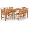 vidaXL Conjunto de comedor de jard&iacute;n de 7 piezas, 160 x 80 cm, madera maciza de teca