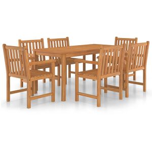 vidaXL Conjunto de comedor de jard&iacute;n de 7 piezas, 160 x 80 cm, madera maciza de teca